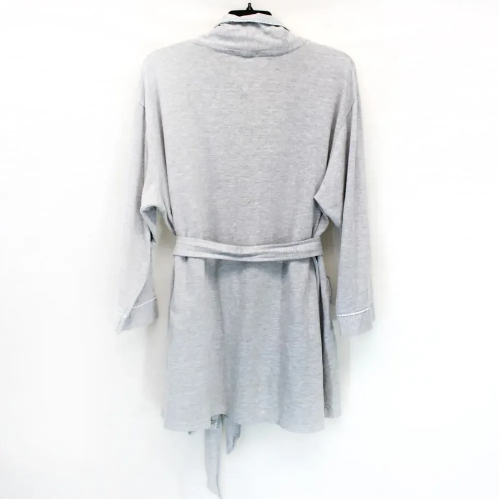Tommy Hilfiger Gray Cotton Belt Pockets Cardigan Tunic Robe Pockets L/XL